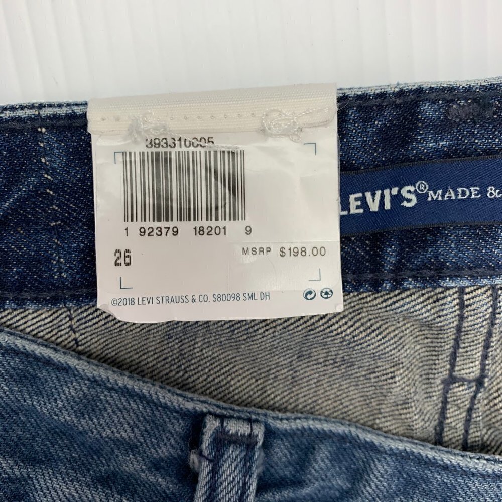 Levis Made & Crafted Jeans Size 26 Two Tone Color Blocked Mid Rise Crop NWT - Picture 4 of 12